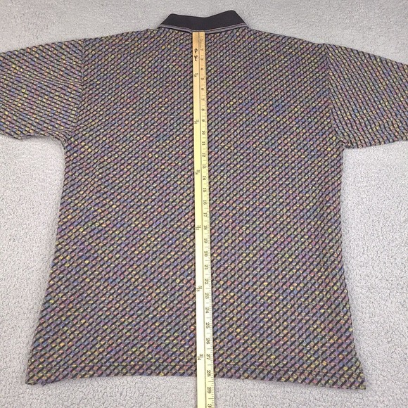 Jos J Oliver Polo Shirt Mens Large Colorful Plaid Short Sleeve JJ Oliver - Picture 11 of 12